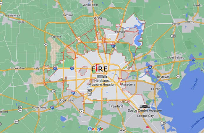 Fire Extinguisher Houston Service Area Map